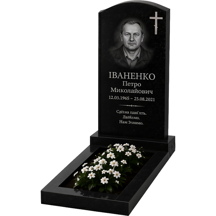 Одинарні пам'ятники з граніту — вертикальні, горизонтальні, з різьбою